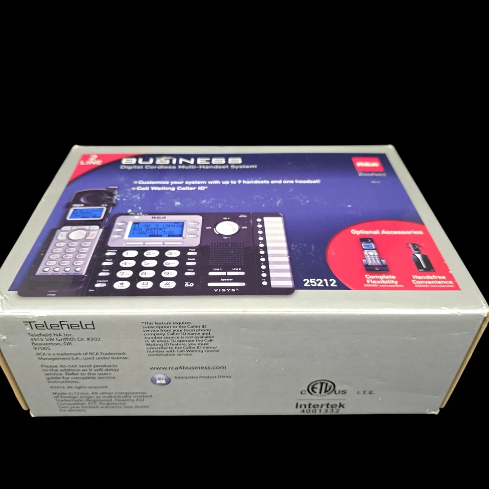 Nuevo RCA 25212 2-Line Business Digital Inalámbrico Multi-Handset Sistema Ampliable Foto 2 de 4