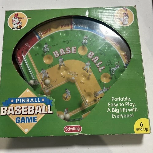 Vintage Schylling 2001 Pinball Baseball Game Mechanical Portable Tabletop Game
