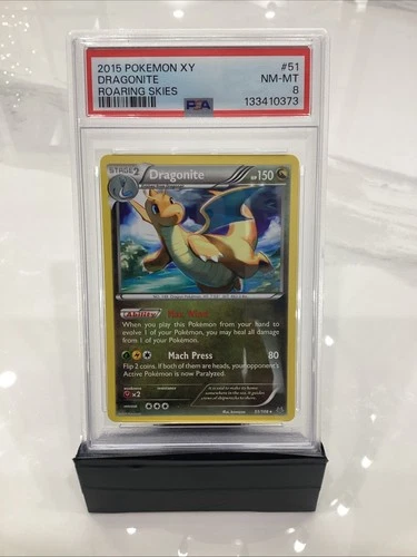 2015 Pokemon XY Dragonite 51/108 Roaring Skies Reverse Holo PSA 8
