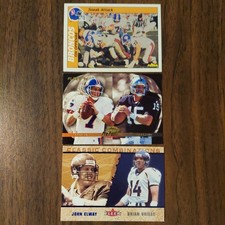 3 John Elway BRONCOS 1988 Fleer #5 1996 Ultra #191 & 2002 #20 #'d/1000 NFL Cards