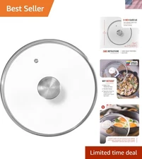 Dishwasher-Safe 7.5-Inch Glass Lid for 8-Inch Cast Iron Skillet - Durable Design