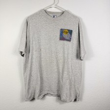 Vintage Adidas Shirt Mens XL Gray Tennis Graphic 90s Made in USA Trefoil Tee