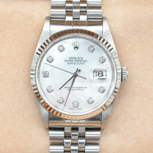 Authentic Rolex Datejust 36 mm 16234 Diamonds, White Gold, SS,...