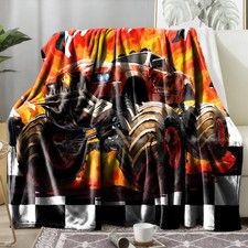 Truck Throw Blanket for Teens Girls Boys Kids, Fleece Soft Cozy Warm Fuzzy Bl...