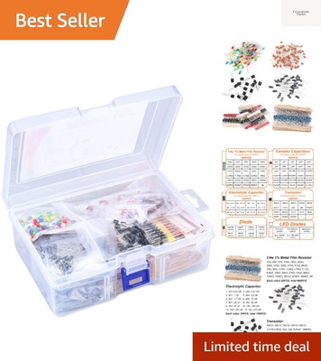 1400Pcs Basic Electronics Component Assortment Kit, Electrolytic Capacitor, C...