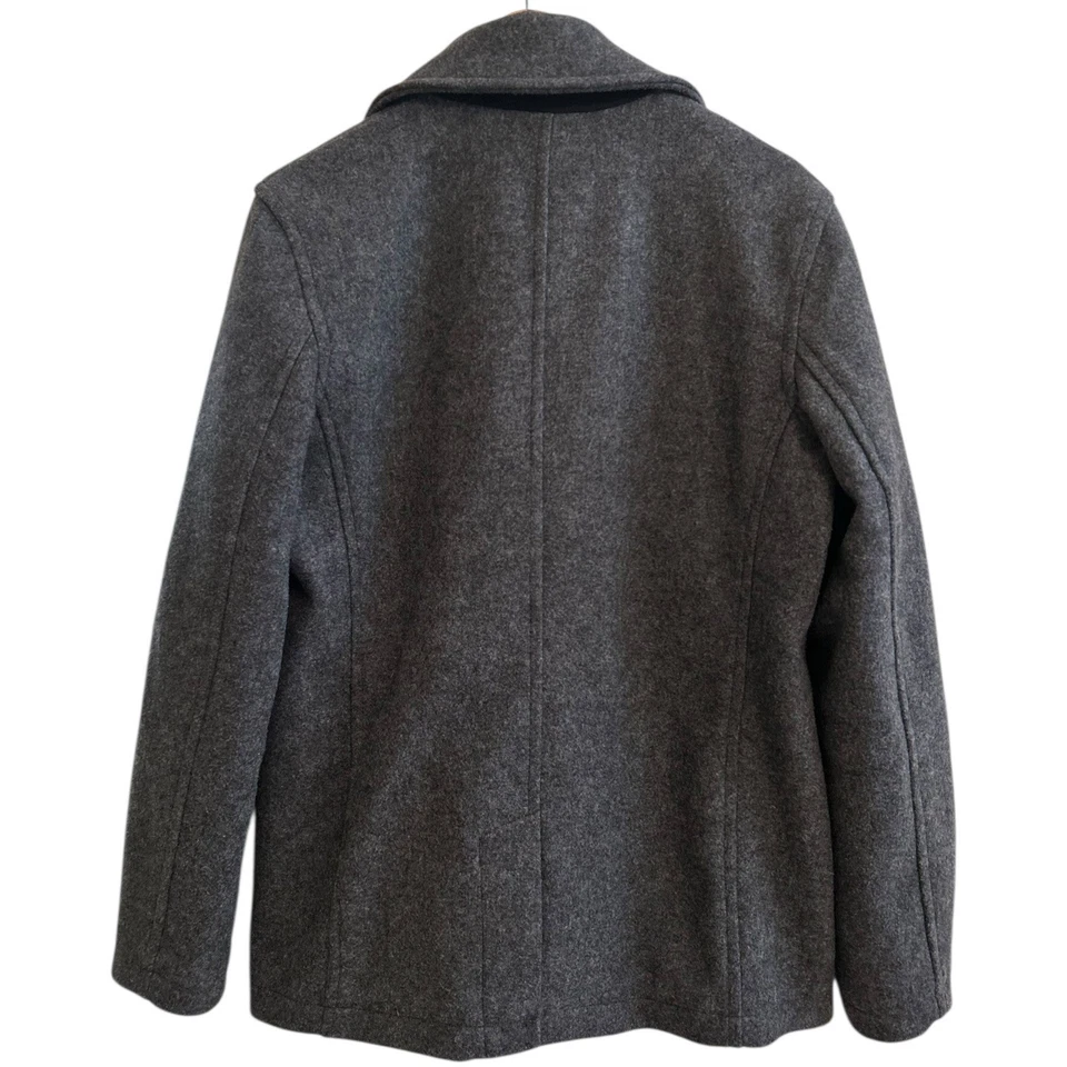 Abrigo Old Navy Para Hombre Talla Pequeña Gris Guisante Acrílico Mezcla Lana Edredón Forro Bolsillos Foto 2 de 4