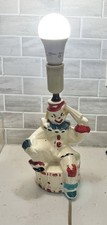 Vintage Ceramic Clown Lamp Child's Light Circus Theme NO Shade MCM Works