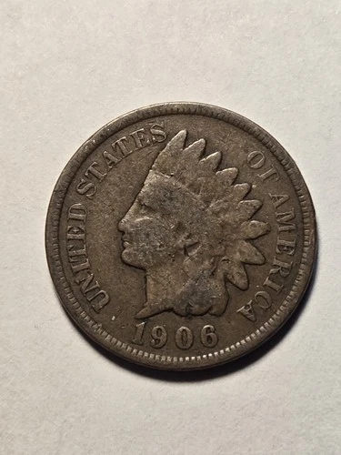 1906 Indian Head Cent 1c Circulated Penny Good Details, Exact Coin Shown