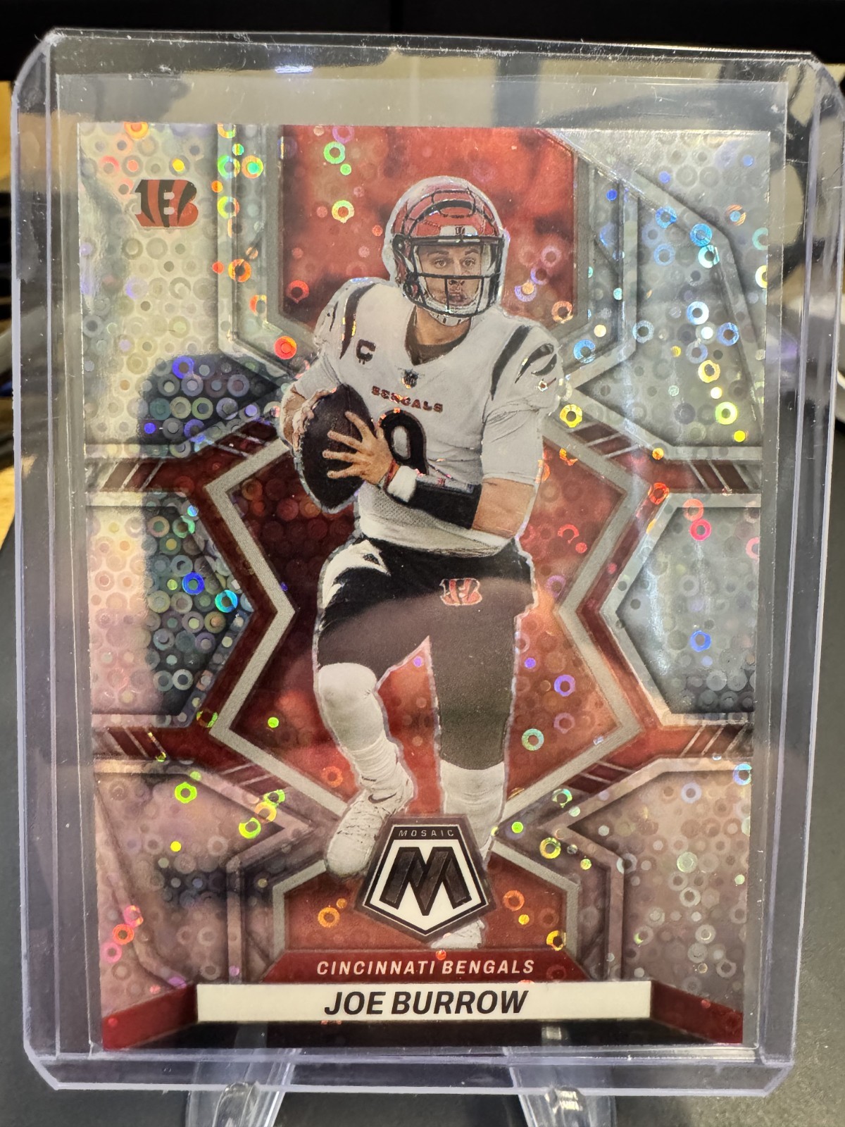 2022 Panini Mosaic Joe Burrow No Huddle Silver Disco #39