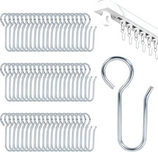 Curtain Track Hooks, 60 Pcs S Shaped Small Curtain Hooks, Drapery Hooks, Drape C