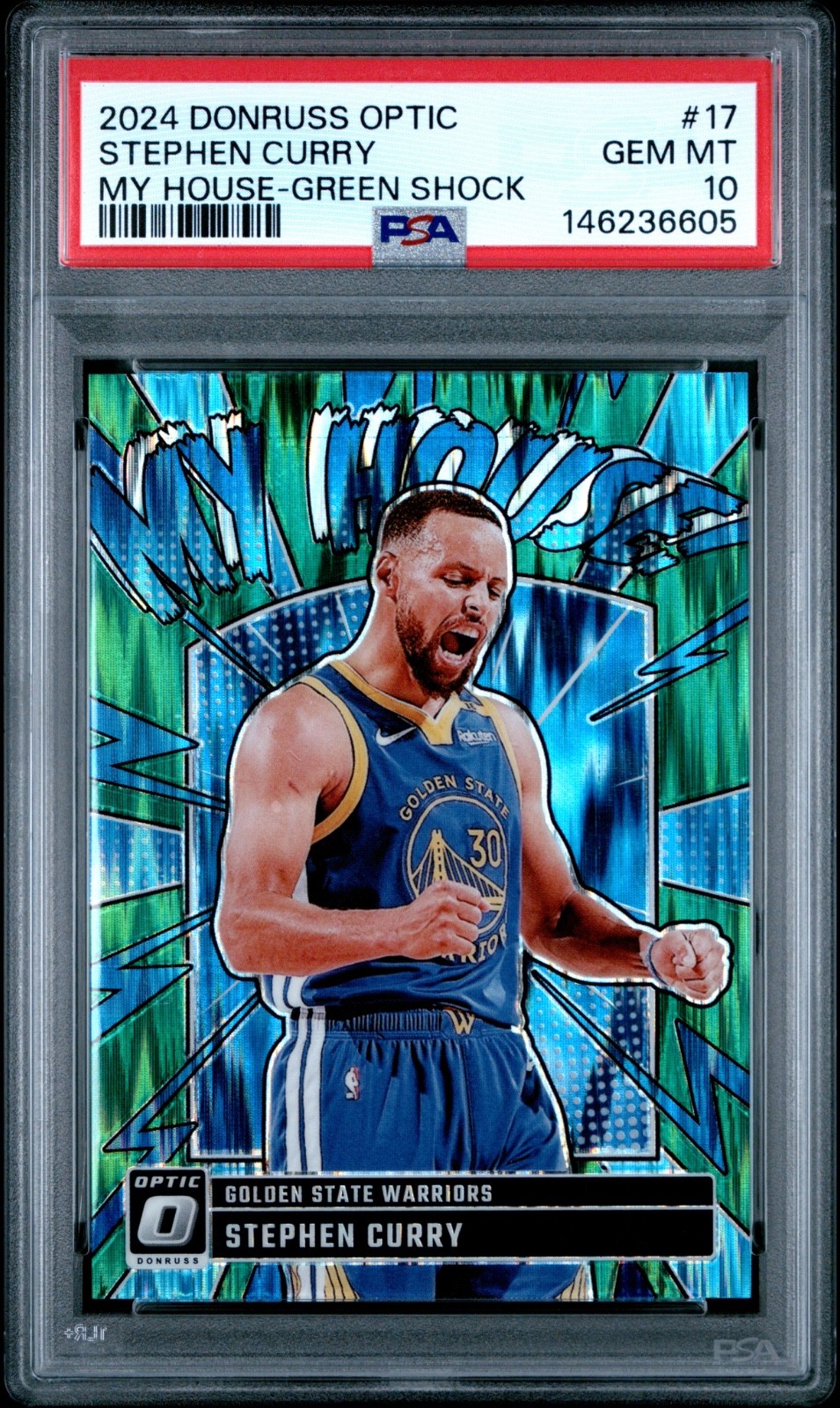 2024 Donruss Optic - My House Stephen Curry #17 Green Shock Prizm /149 - PSA 10