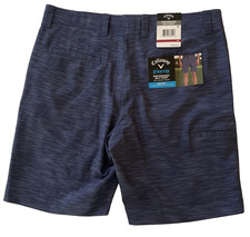 NWT 78 34 Callaway Opti-Dry Golf Shorts Mens Blue Stretch Heather Chino Pockets