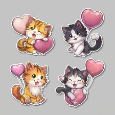 Cute Cat Stickers Decals Phone Laptop Etc