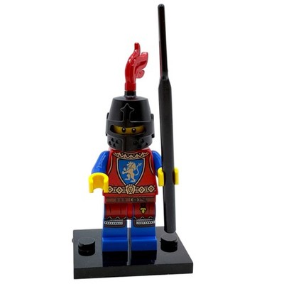 LEGO  MOC Minifigur  Löwenritter mit schwarzem Speer  Custom Minifig Ritter