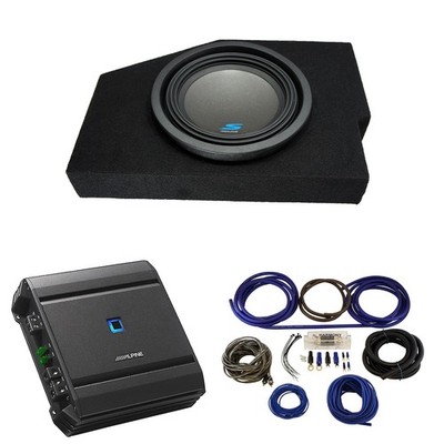 Fits 02-15 Dodge Ram Quad / Crew Alpine S-W10D4 Single 10'' Sub Box & S-A60M Amp