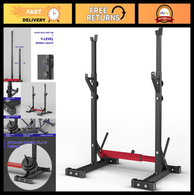 Adjustable Squat Rack Stand - Multi-Function Barbell & Bench Press Weight Rack f