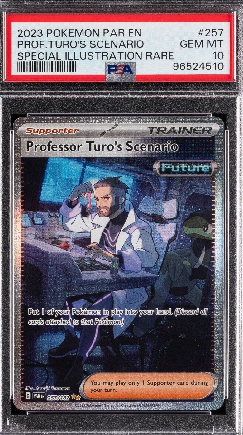 2023 POKEMON PAR EN-PARADOX RIFT #257 PROFESSOR TURO'S SCENARIO PSA 10