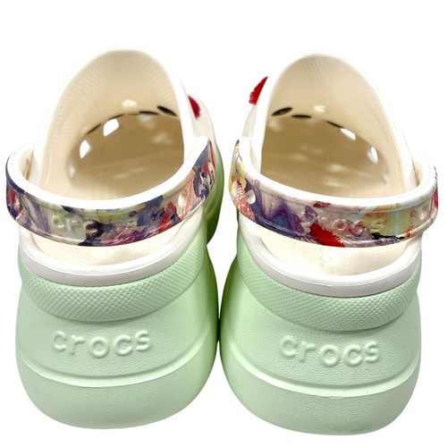 Crocs Bae Plateau Wildflower Clogs Damen 7 weiß mit Blumen Jibbetz Slipper - Bild 7 von 10