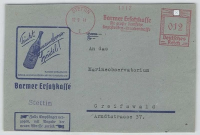 D. Reich Freistempel-Vorderseite STETTIN 1941 Barmer Ersatzkasse [528] - Bild 1 von 2