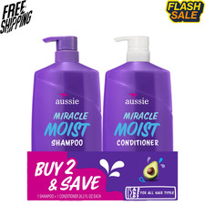 Aussie Miracle Moist Shampoo  Conditioner Set, 26.2 fl oz Bottles