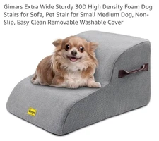 Gimars Extra Wide Dog Stairs 2 Steps for Small Dogs
