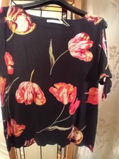 Asda George Cold Shoulder Floral Top Size 14 Geat Condition