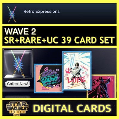 WAVE 2 RETRO EXPRESSIONS 2026 SR+RARE+UC 39 CARD SET-TOPPS STAR WARS CARD TRADER