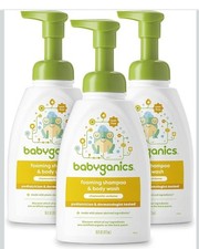 Babyganics Baby Shampoo Body Wash Pump Bottle, Chamomile Verbena, 16oz, 3 Pack