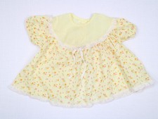 Vintage Baby Girl Yellow Floral Lace Trimmed Dress Size 9 Month