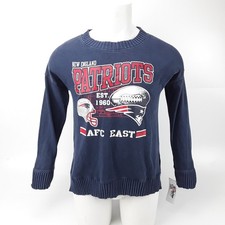 New England Patriots Juniors Sweater NFL Team Apparel Navy Graphic Pullover M