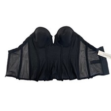 Vivienne Deep Front Plunge V-Wire Longline Strapless Bridal Bra 34C 8890 NWT