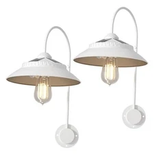 Solar Gooseneck Lights Outdoor Waterproof - Motion Sensor Rustic 2 Pack White