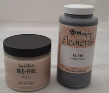 2 Ceramic Glazes SpeedBall Gossamer Drift Mayco Ginger Root Sealed 16 Oz Jars