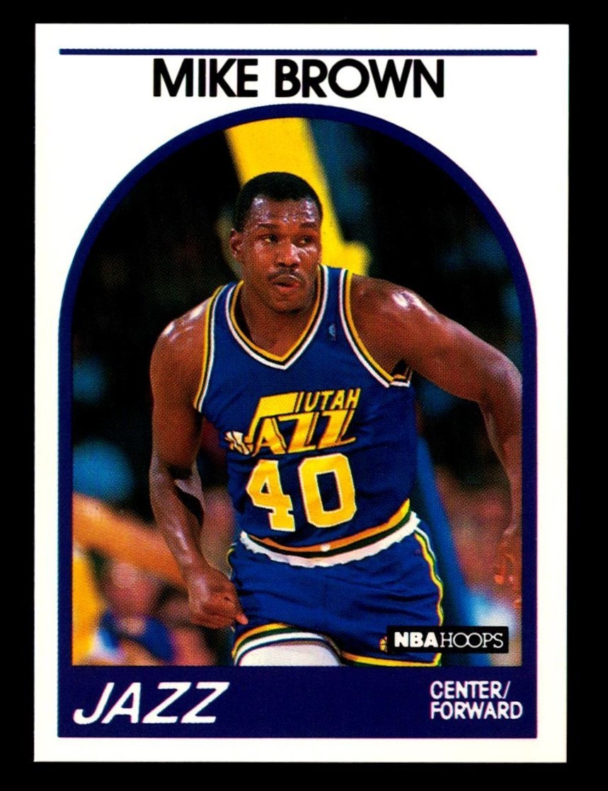 1989-90 NBA HOOPS RC #336 MIKE BROWN ROOKIE CARD - UTAH JAZZ - *03