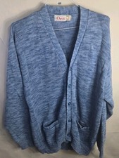 Vintage Orvis Mens Cardigan XL Blue 100 Cotton