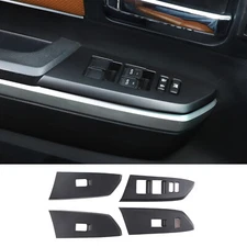 Matte Black Interior Window Lift Panel Overlay Trim Cover Fits Tundra 2014-2021