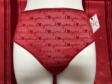 NWT Calvin Klein Limited Edition  I Heart You  High Leg Tanga Panty QF6717 Red