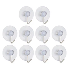 10pcs Suction Cup Hooks 1" Diameter Removable Metal Hook Vacuum Hooks Hangers