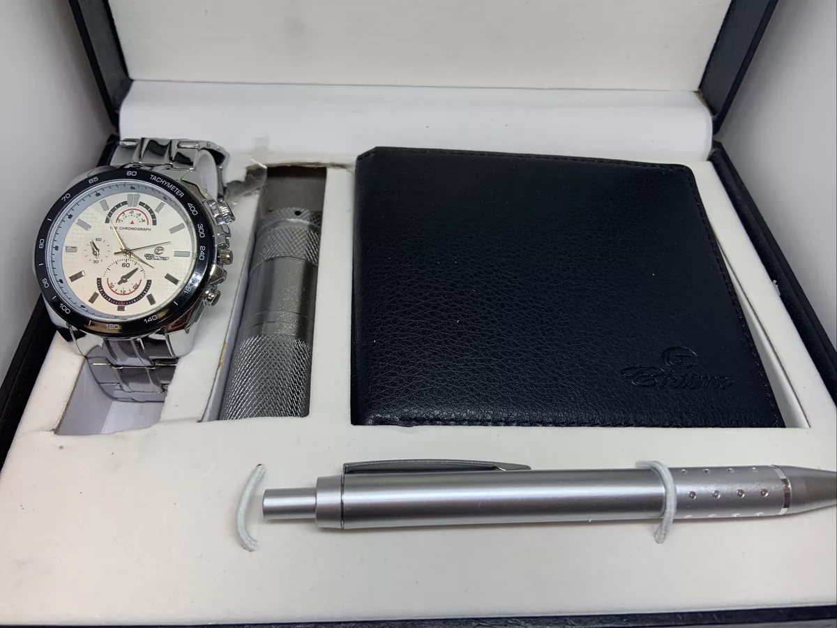Chtime 41.5 Men s Silver Stainless Steel Analog Dial Quartz Wrist