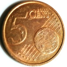 5 CENTESIMI DI EURO ITALIA 2002 VARIANTE /ERRORE ASSE RUOTATO