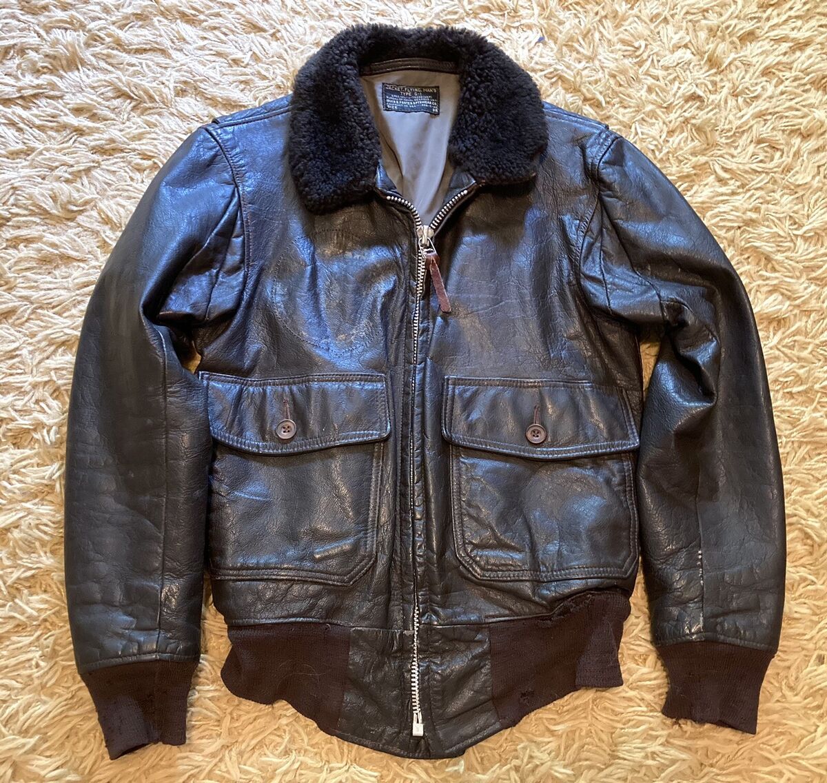 Vintage G-1 Brown Leather Flight Bomber Jacket - IRVIN B Vintage G-1 Brown Leather Flight Bomber Jacket - IRVIN B
