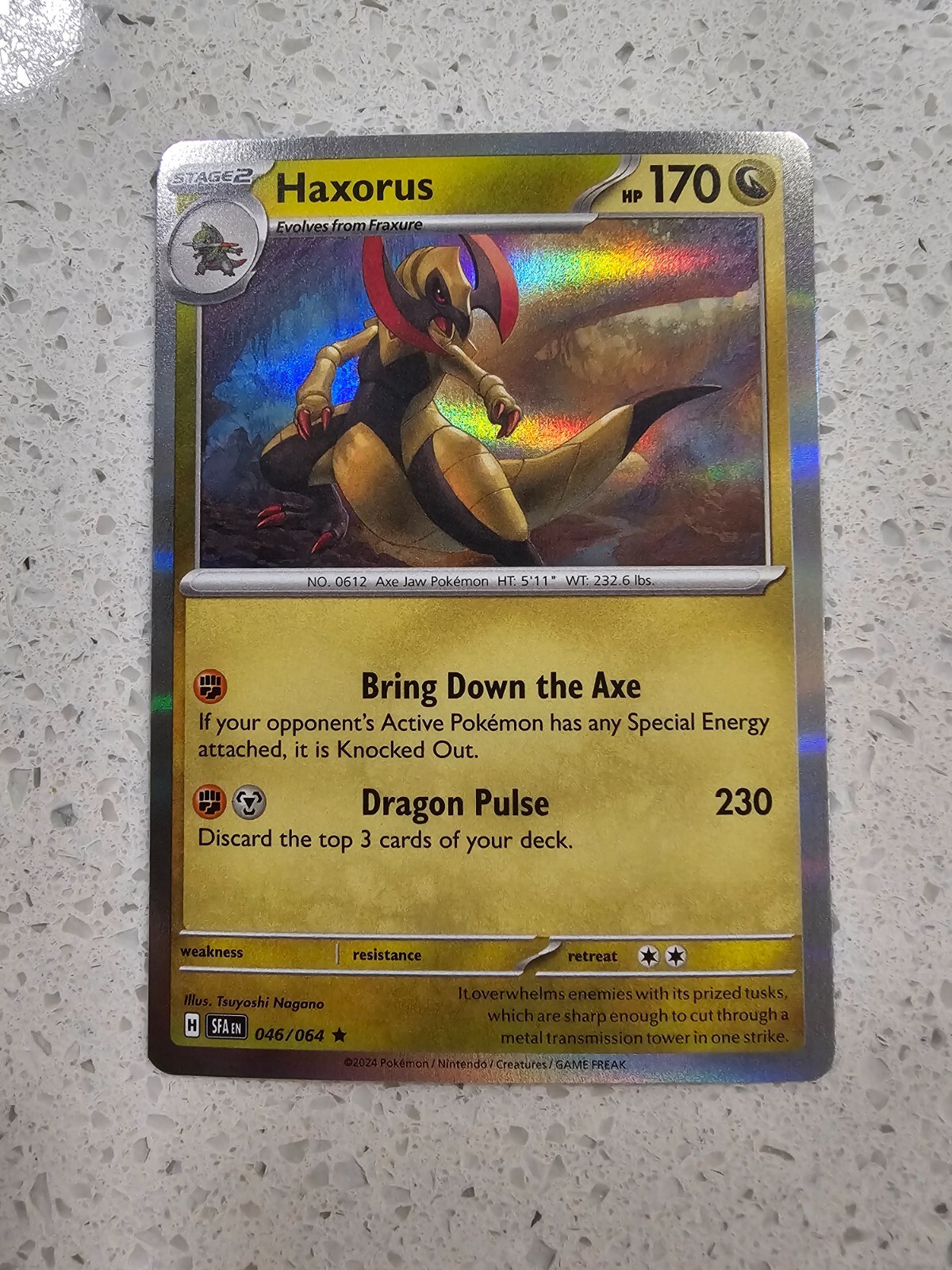 Haxorus 46/64 Holo Shrouded Fable Pokemon Card - NM Condition