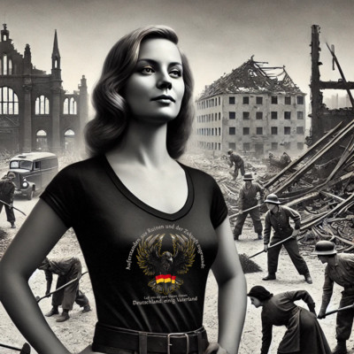 Germany Risen From Ruins DTF Full Color T-Shirt L Black O Choice B&C#190
