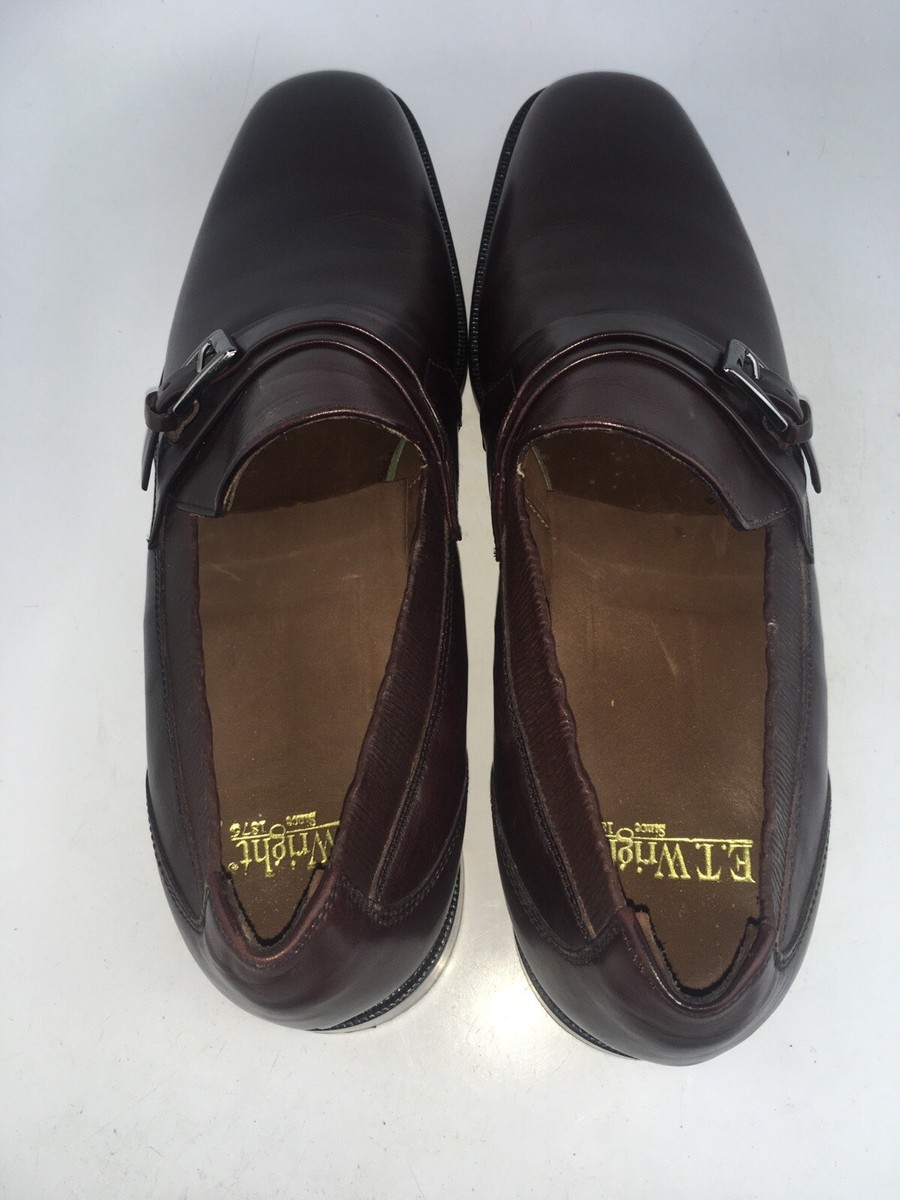 E.T. Wright Mens Size 12 Brown Classic Slip-On Leather Buckle Strap Loafer Shoes E.T. Wright Mens Sz 12 A- Slip-On Cordovan Brown Leather  main image 2