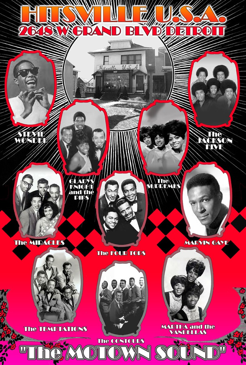 HITSVILLE U.S.A. MOTOWN TRIBUTE POSTER by Grande Ballroom Artist