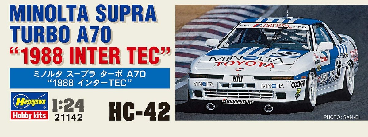 Hasegawa 1/24 MINOLTA SUPRA TURBO A70 1988 INTER TEC Model kit