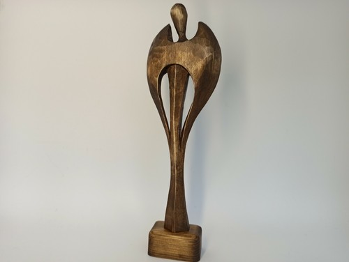 Angel sculpture 8.5", Wood carving, Angel statuette of wood, Wooden angel - Picture 9 of 12