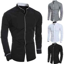 Camisas De vestir para hombre Estilo informal De manga larga con botones cuello
