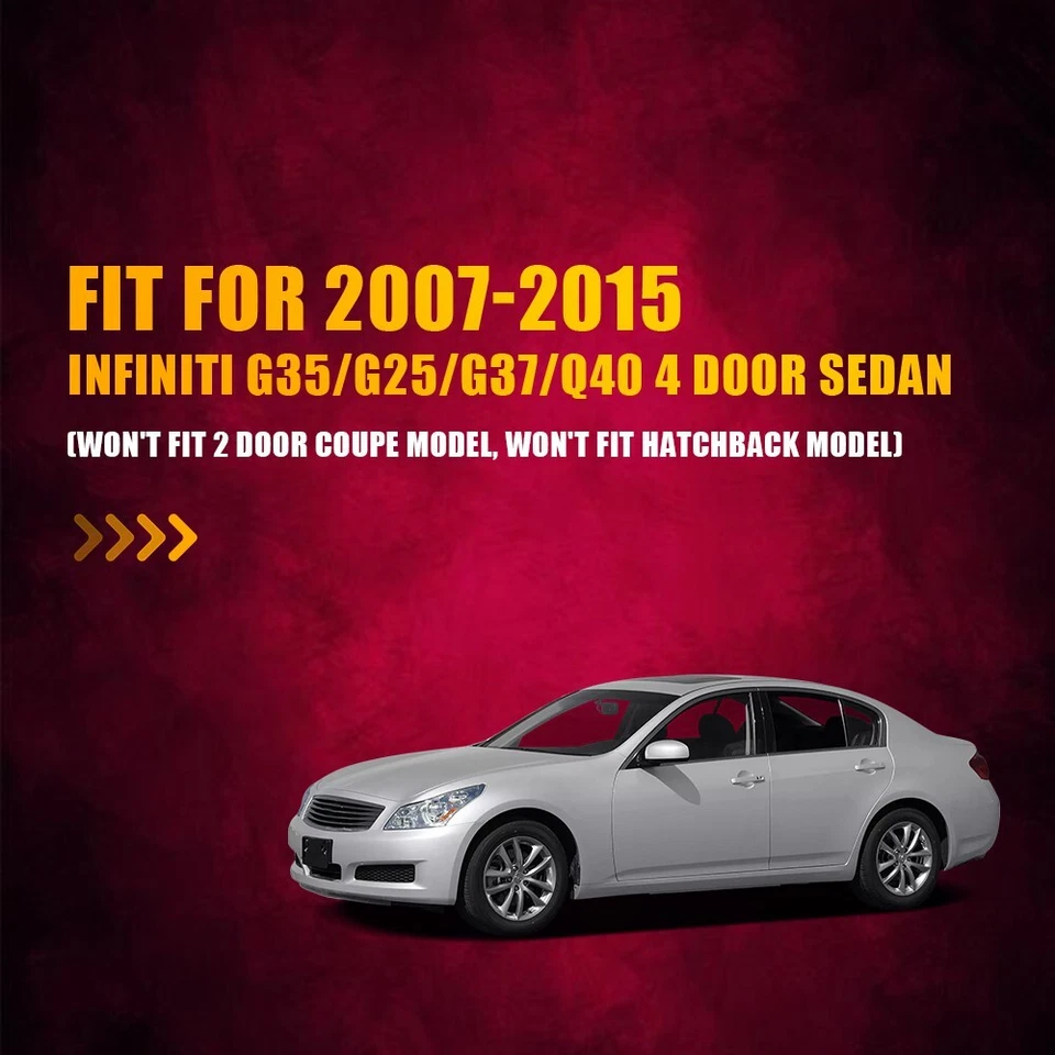 For 2007-2015 Infiniti G35 G37 G25 Sedan Window Visor Rain Guard Deflector Cover Foto 3 de 4