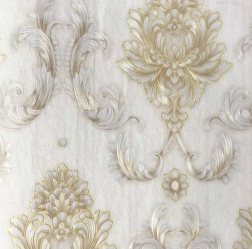 Papel pintado de vinilo de peso pesado texturizado dorado liso a rayas florales a rayas florales - Imagen 17 de 23